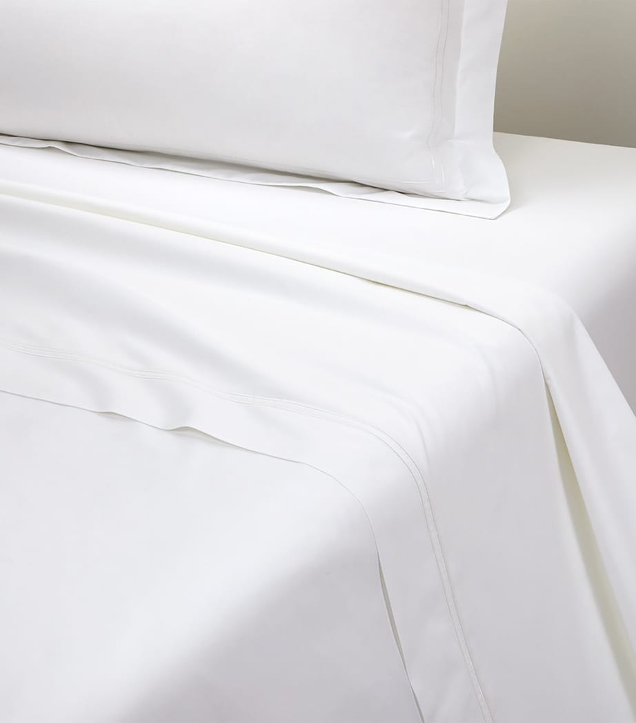 Organic Cotton Duo Blanc Super King Flat Sheet (270cm x 295cm) BLANC Image 2