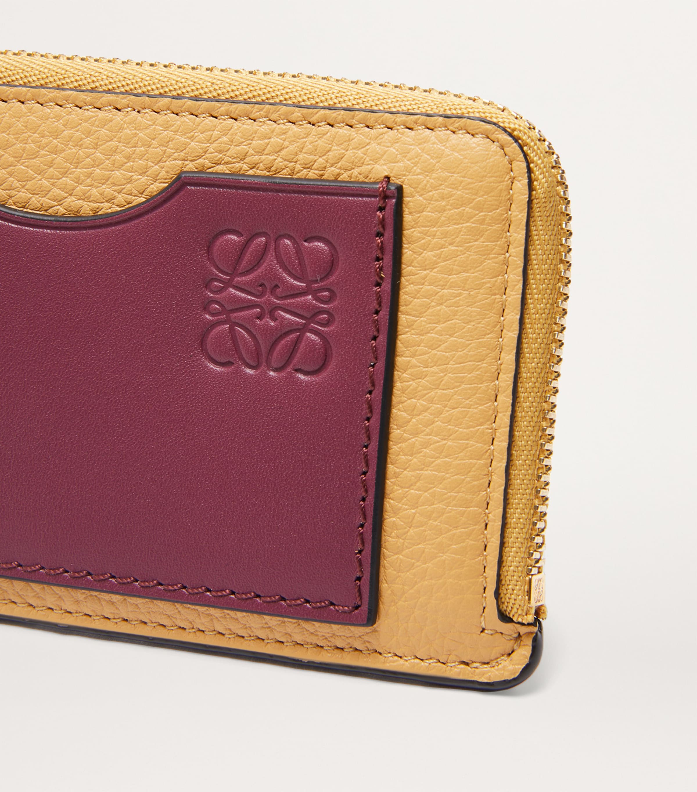 Leather Anagram Zipped Card Holder BISCUIT/CRIMSON/PAPE Image 4