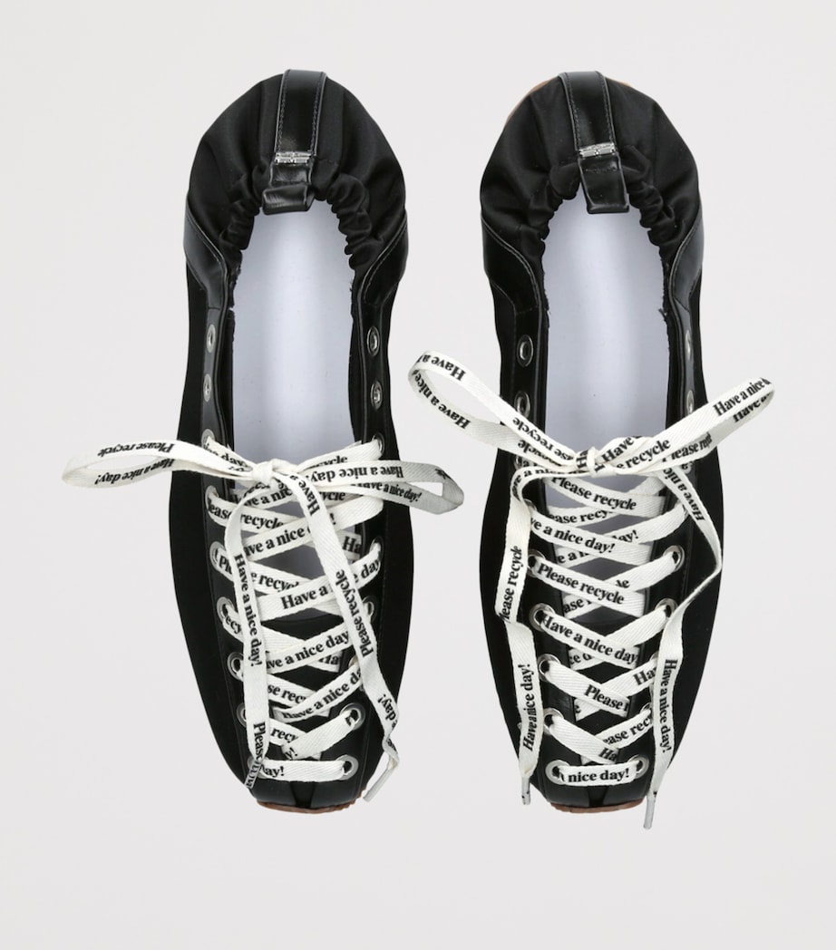 GANNI Woven Sporty Ballet Flats Black Image 4