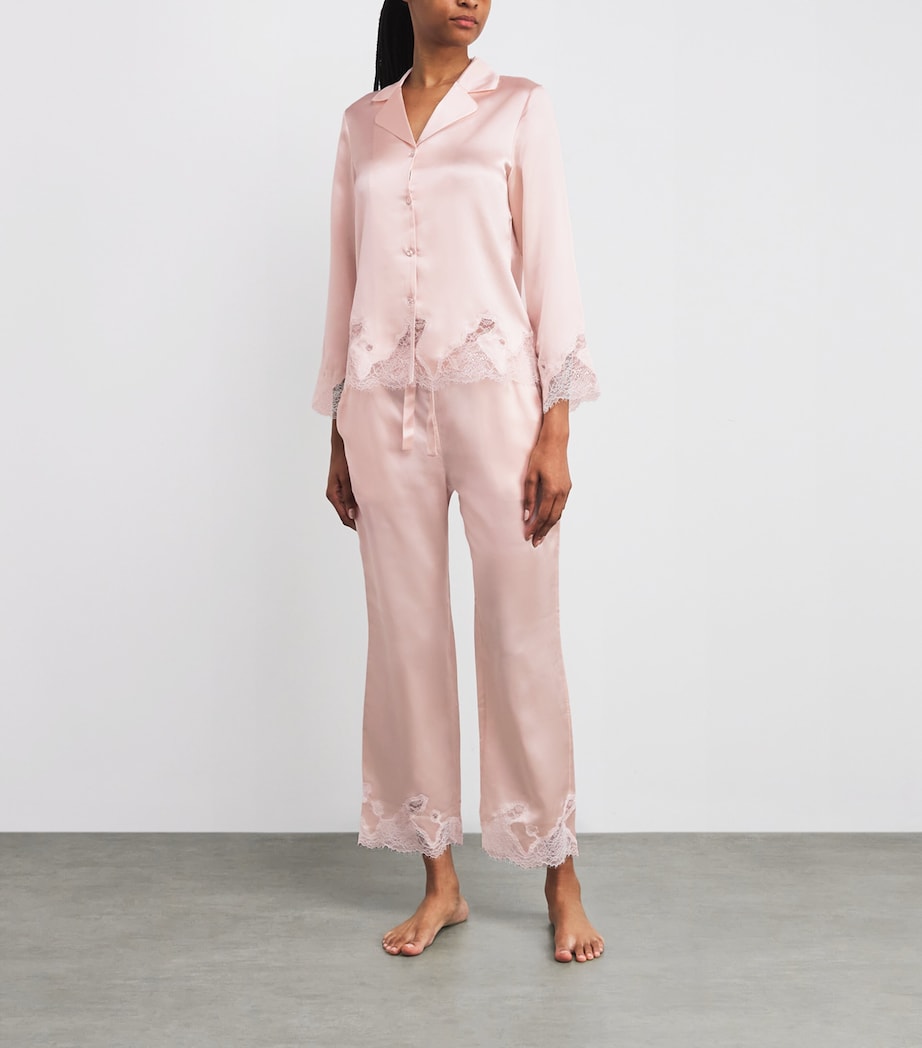 Silk Lace-Trim Luella Pyjama Set PINK Image 2