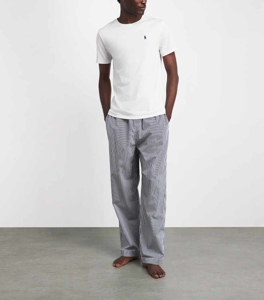Polo Ralph Lauren Mens Cotton Stripe Pyjama Bottoms Newport Navy/paper W Image 2
