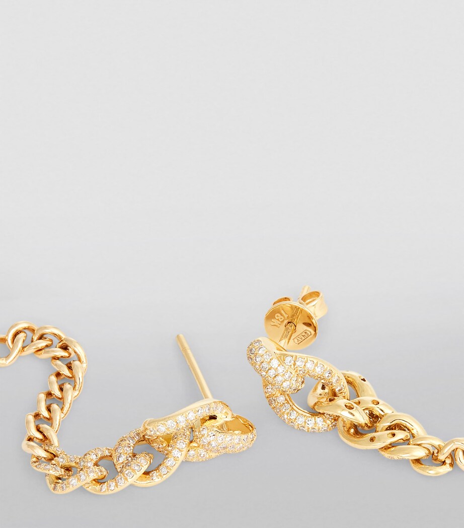 SHAY Yellow Gold and Diamond Links Earrings Yellow Gold Image 7