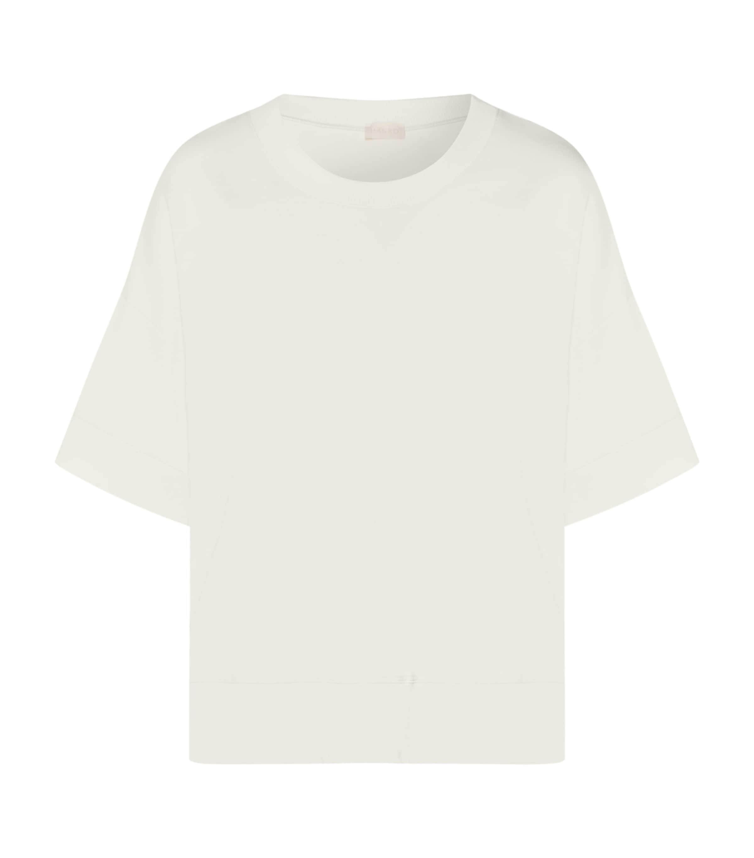 Hanro Womens Stretch-Cotton Natural Living Sweatshirt Misty White Image 1
