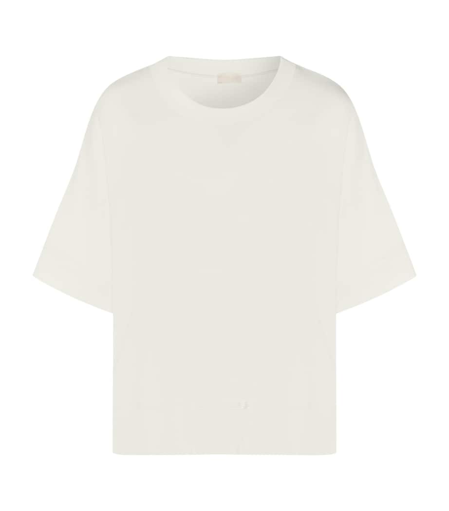 Hanro Womens Stretch-Cotton Natural Living Sweatshirt Misty White Image 1
