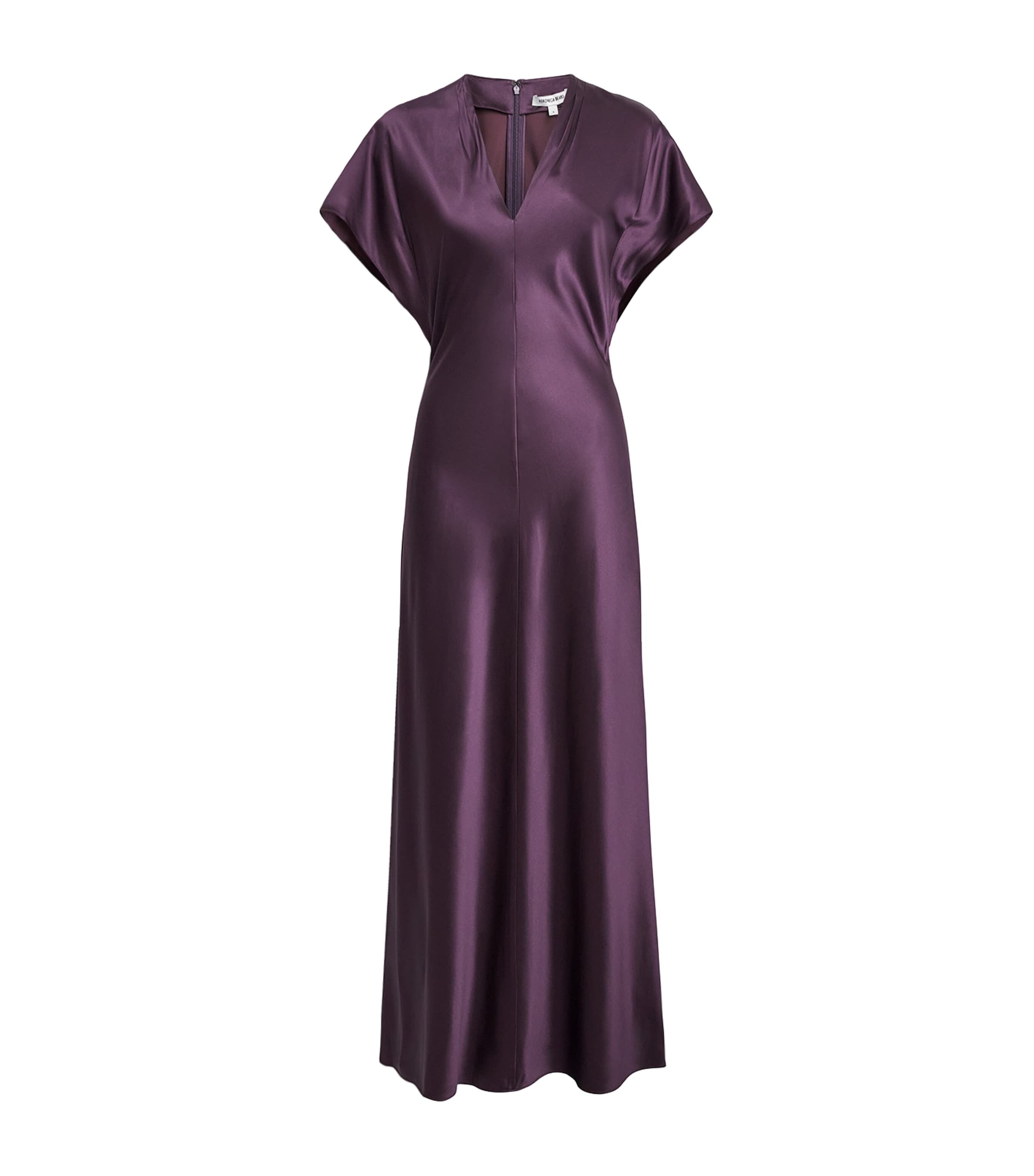 Veronica Beard Silk-satin Redgrave Maxi Dress In Purple