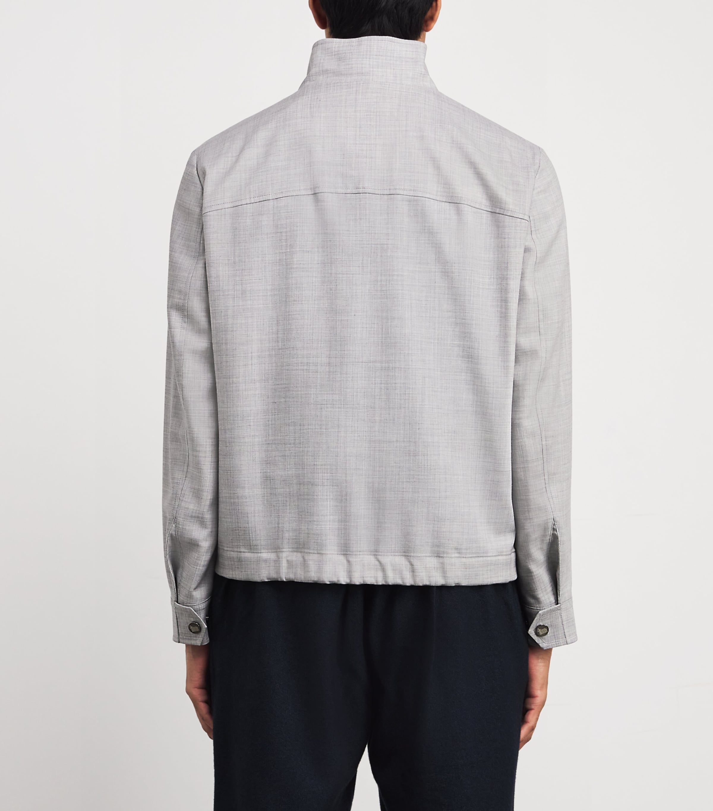 Cashmere Zip-Up Jacket 22 GREY Image 4