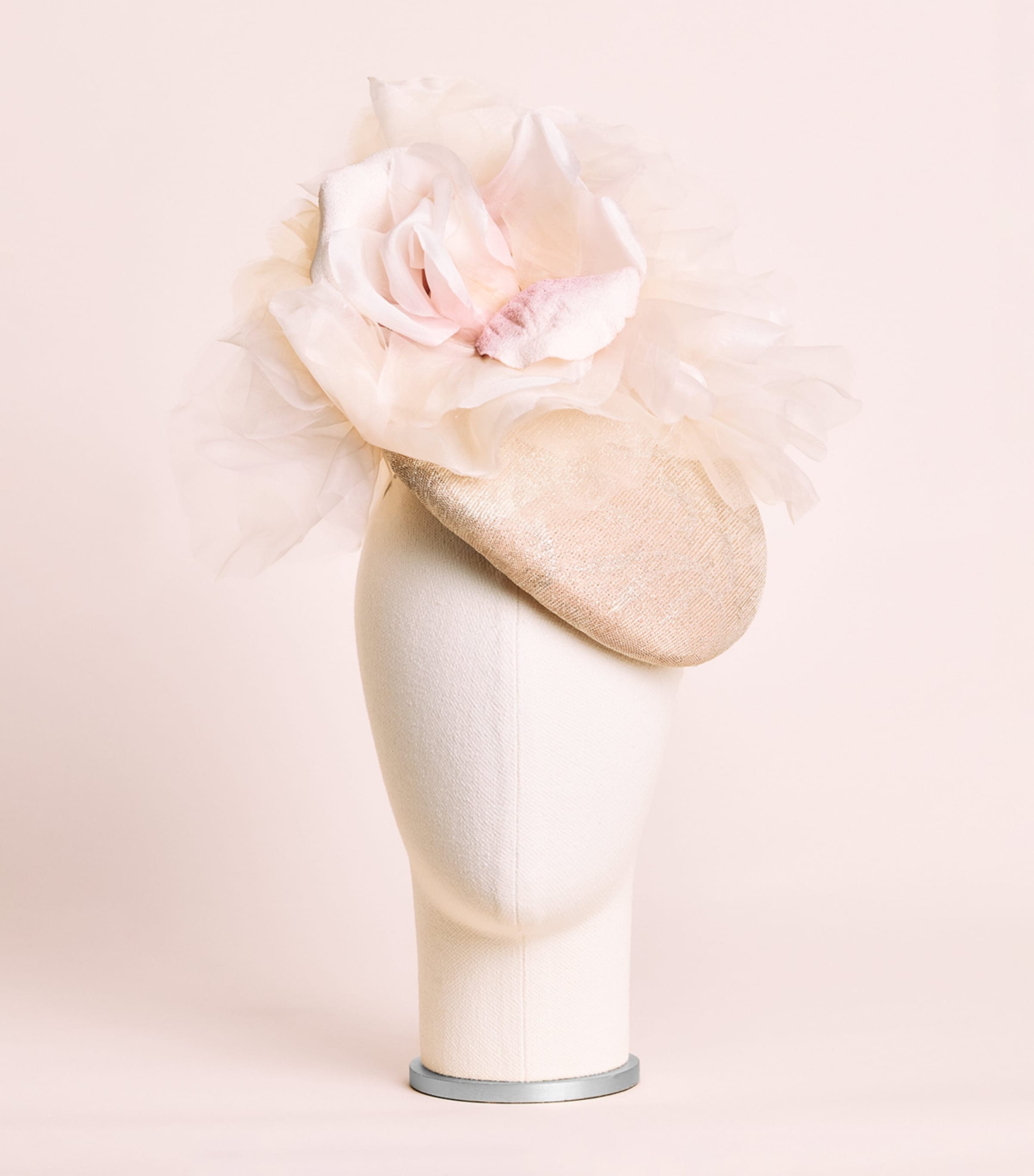 Victoria Grant Sinamay Straw Kiss Fascinator Baby Pink/gold Image 2