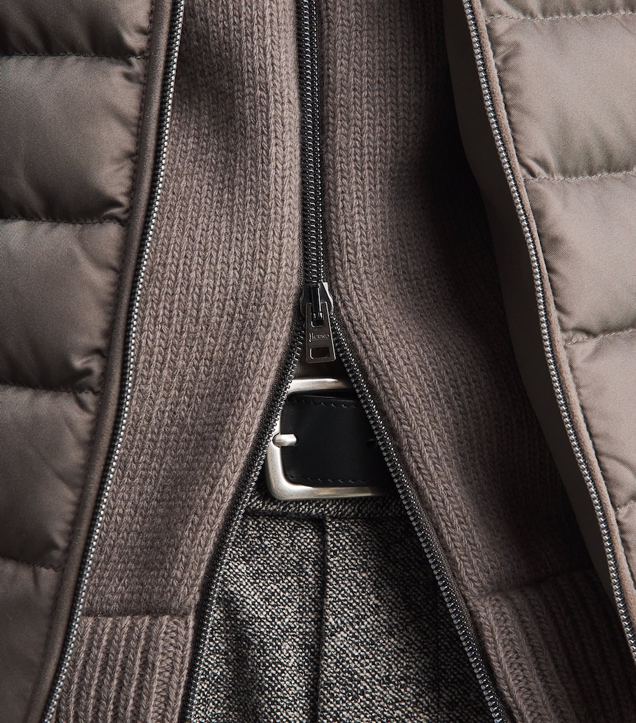 Herno Mens Wool Quilted Hybrid Jacket Visone Image 3