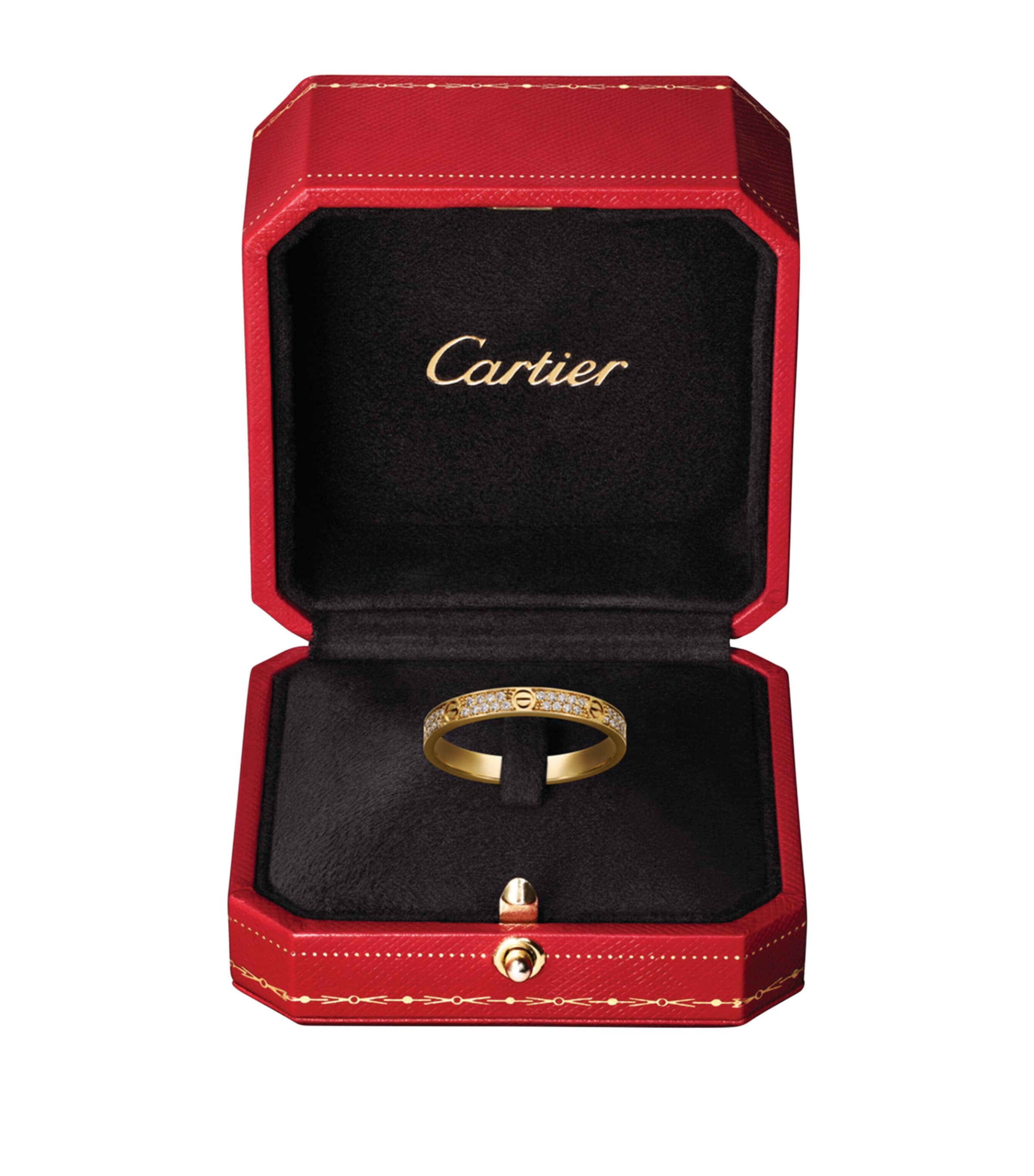 Small Yellow Gold and Diamond LOVE Ring YELLOW GOLD Image 8