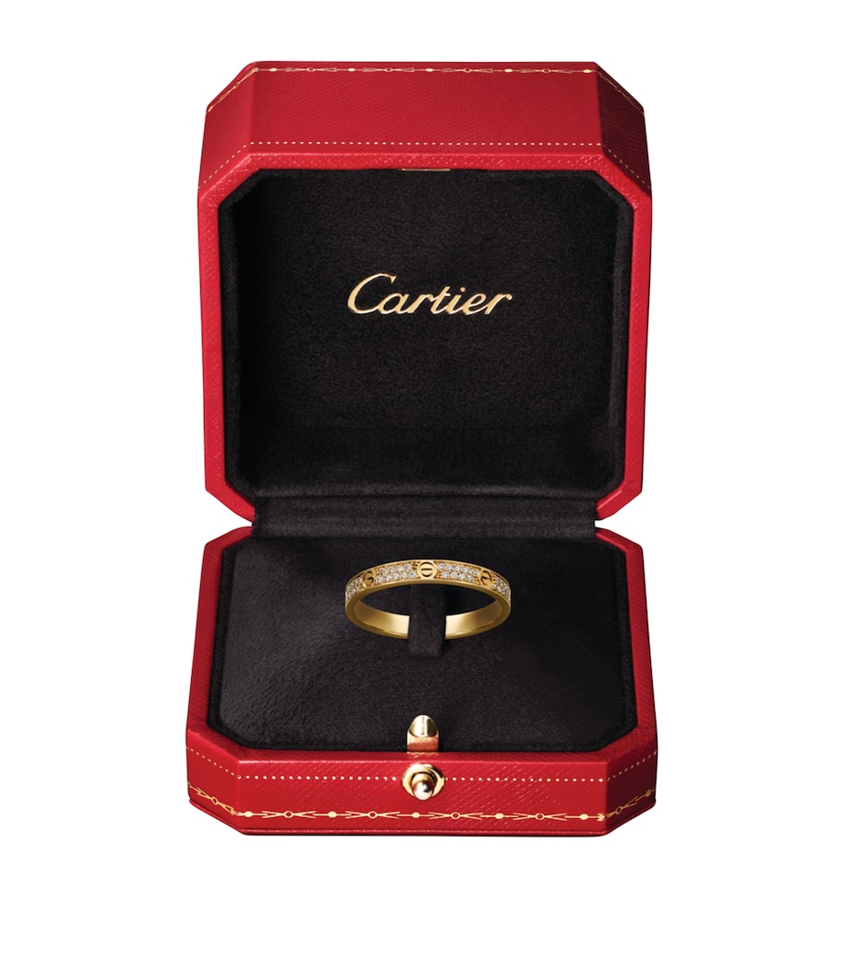 Small Yellow Gold and Diamond LOVE Ring YELLOW GOLD Image 8