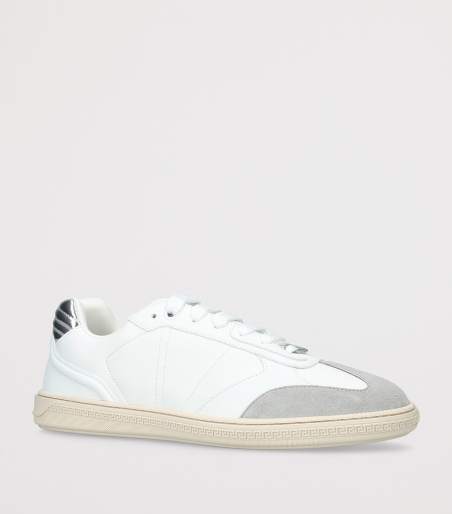 Versace Leather Low-Top Sneakers White/oth Image 3
