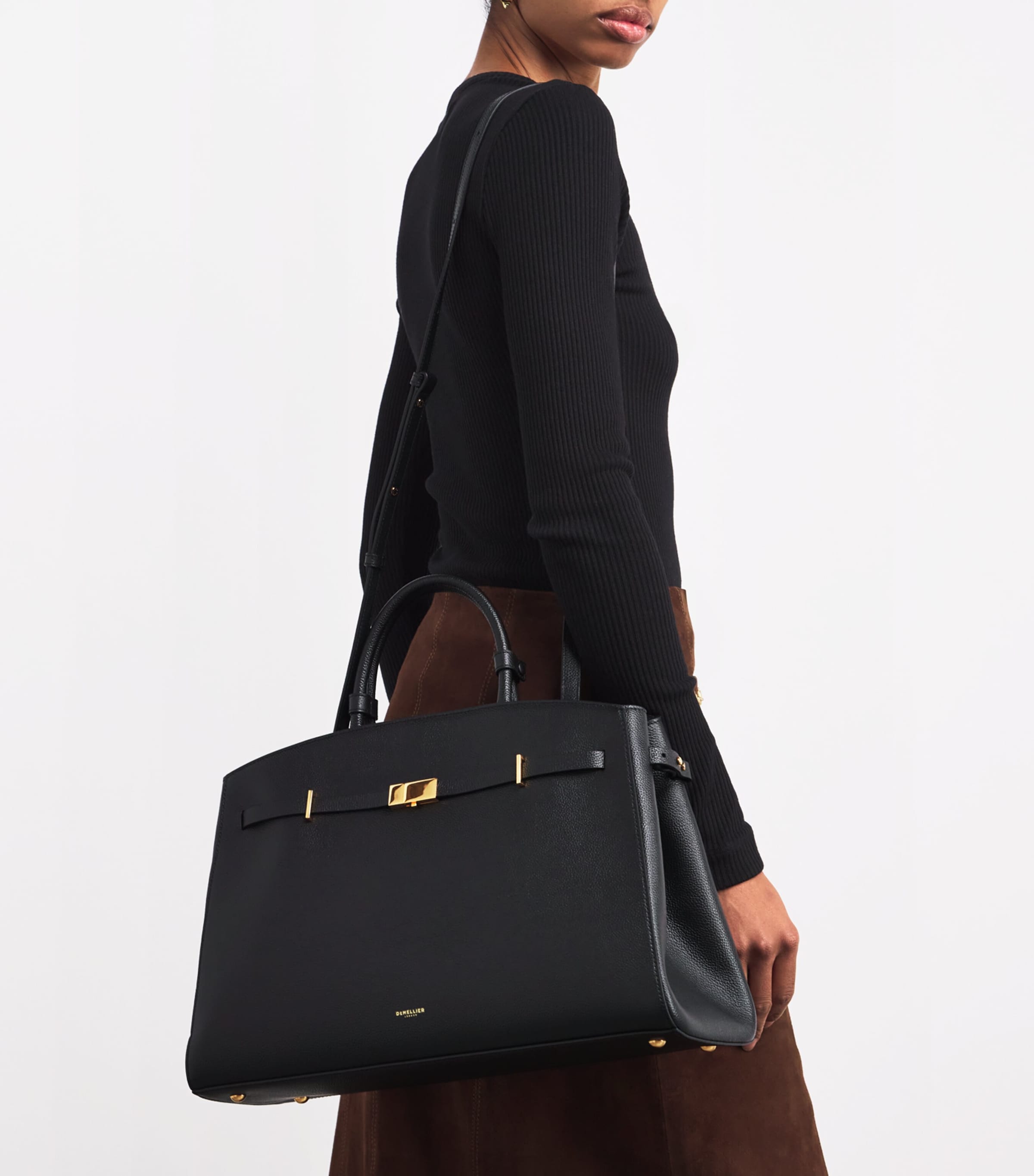 【DEMELLIER】ハドソン DeMellier Hudson Grained Leather Top Handle Bag | Saks Fifth