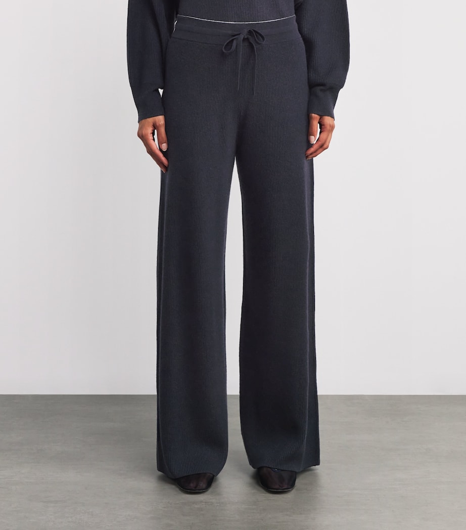 Cashmere Wide-Leg Beau Trousers NAVY Image 3