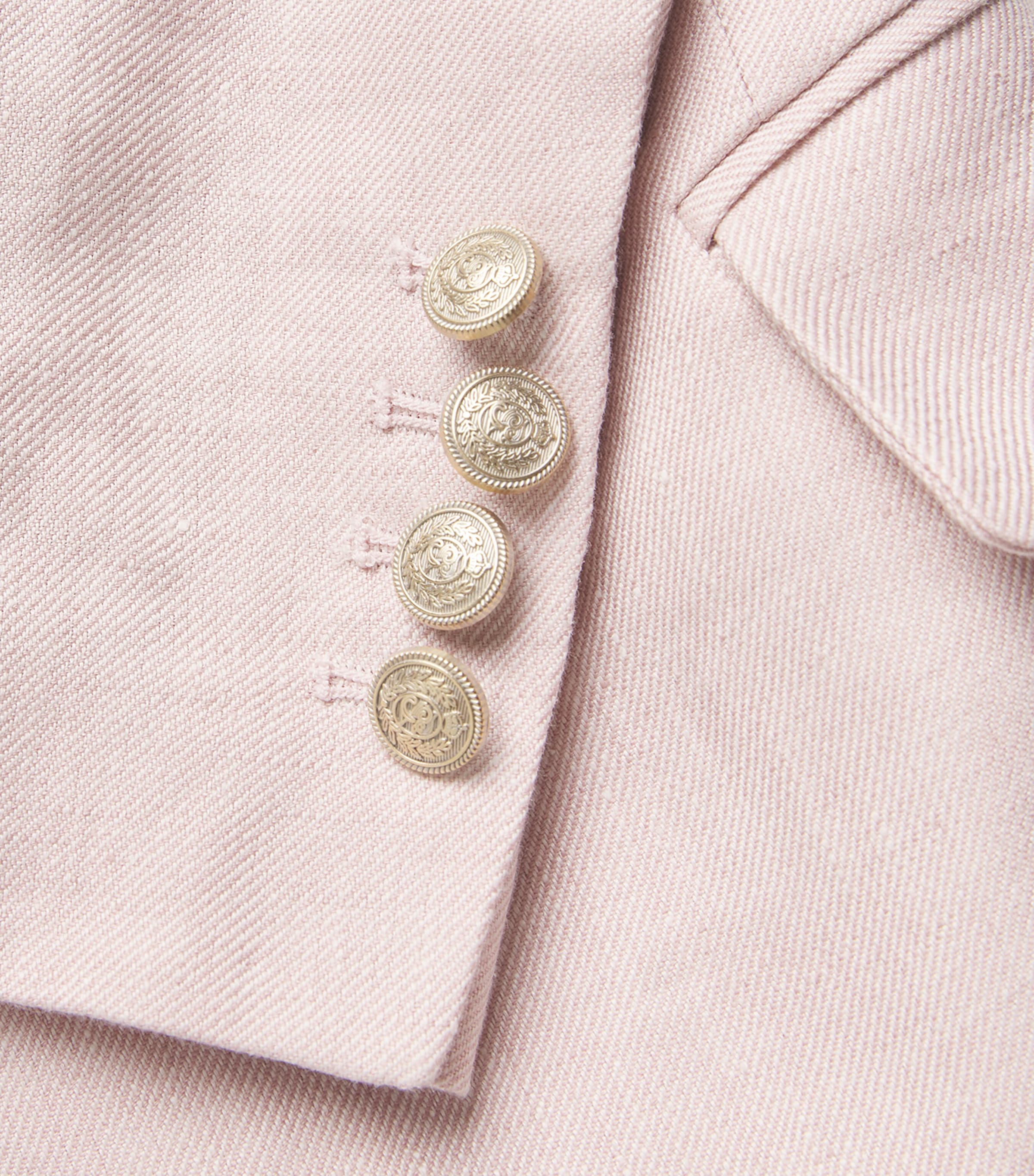 Linen Double-Breasted Blazer NUDE Image 5