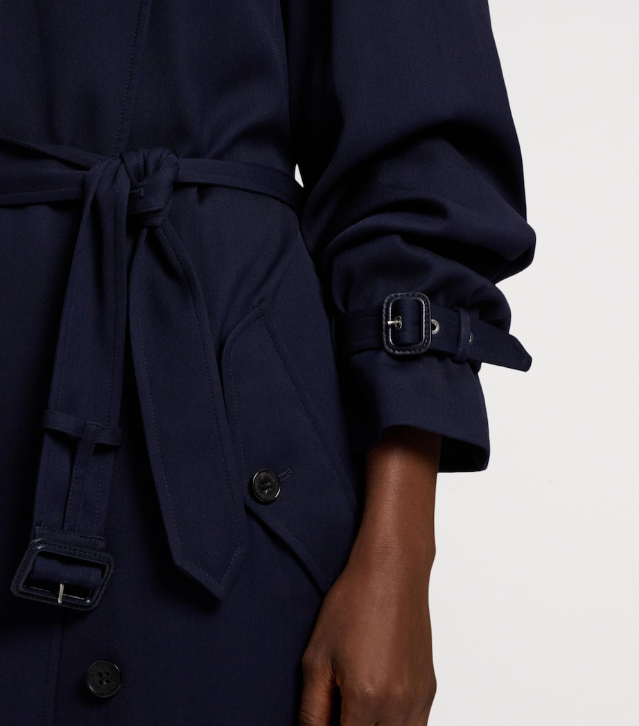 Wool-Blend Alecia Trench Coat NAVY-410 Image 12