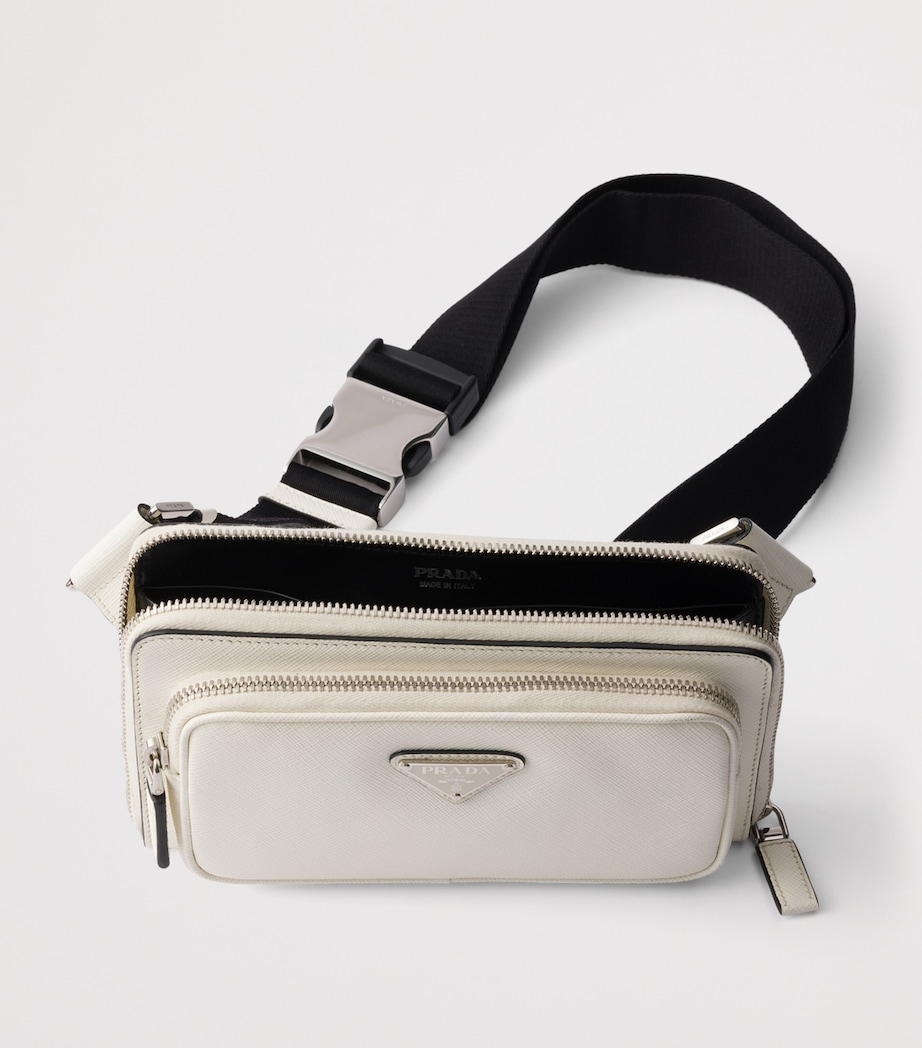 Prada Saffiano Leather Belt Bag White Image 5