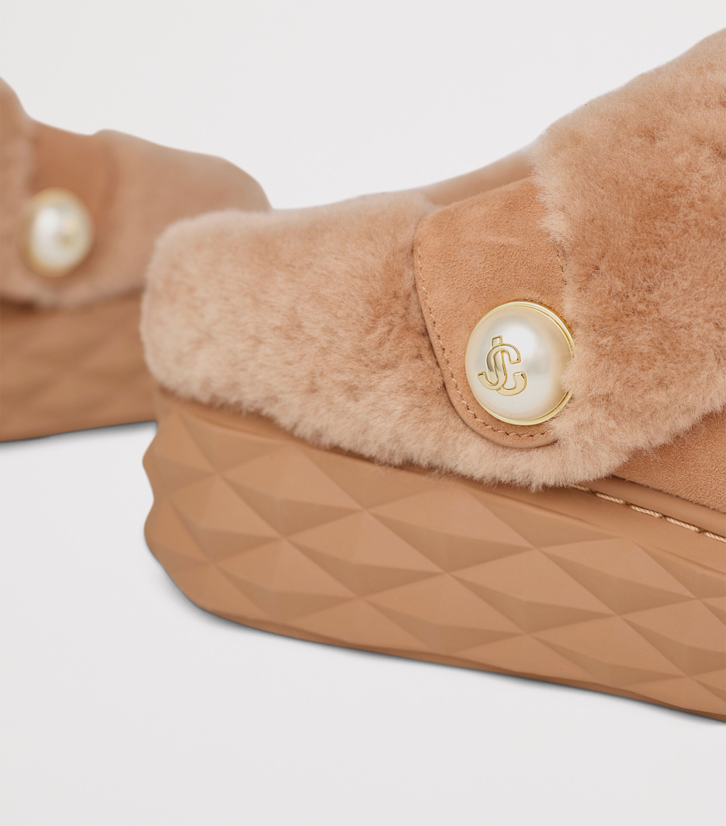 Diamond Maxi Suede-Shearling Mules V TOFFEE/TOFFEE Image 5