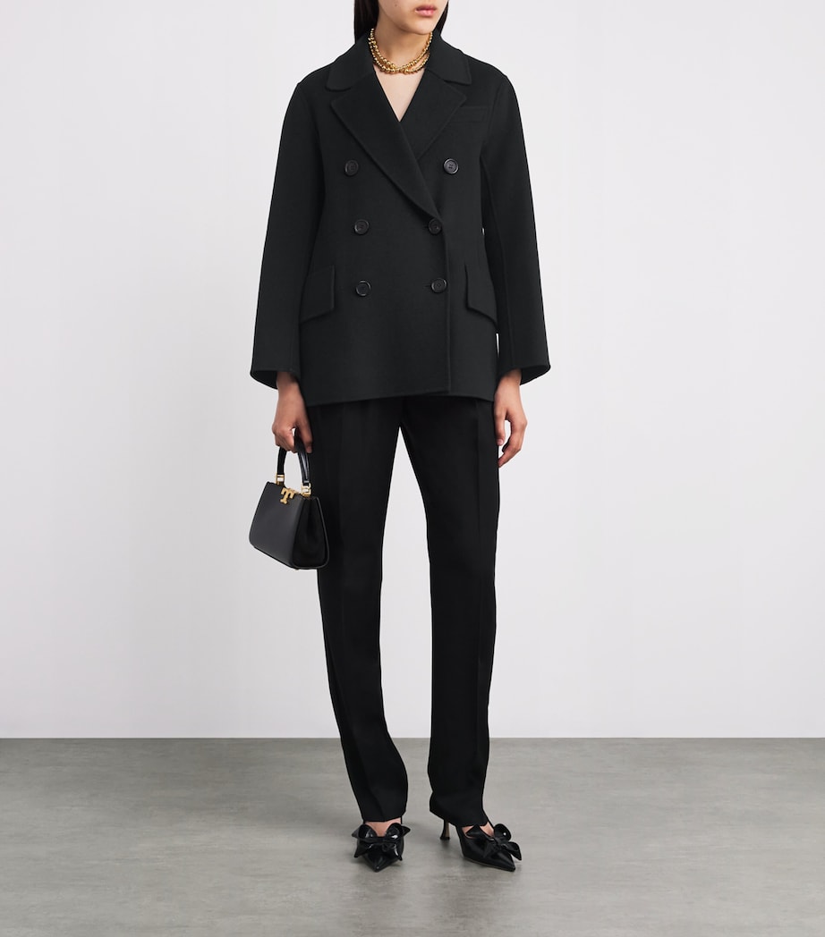 Wool Double-Breasted Jacket BLACK Image 2