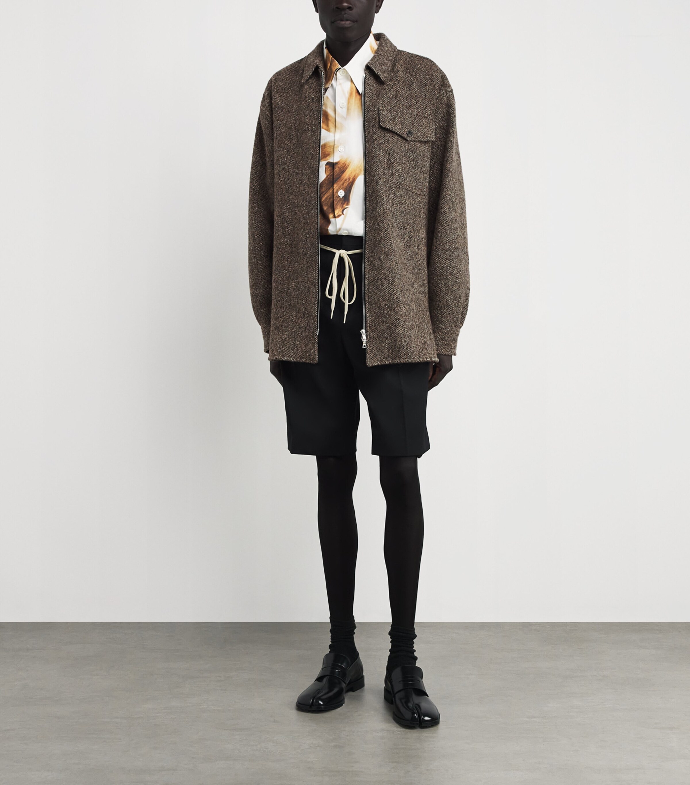 Wool-Blend Zip-Up Overshirt RUST Image 2