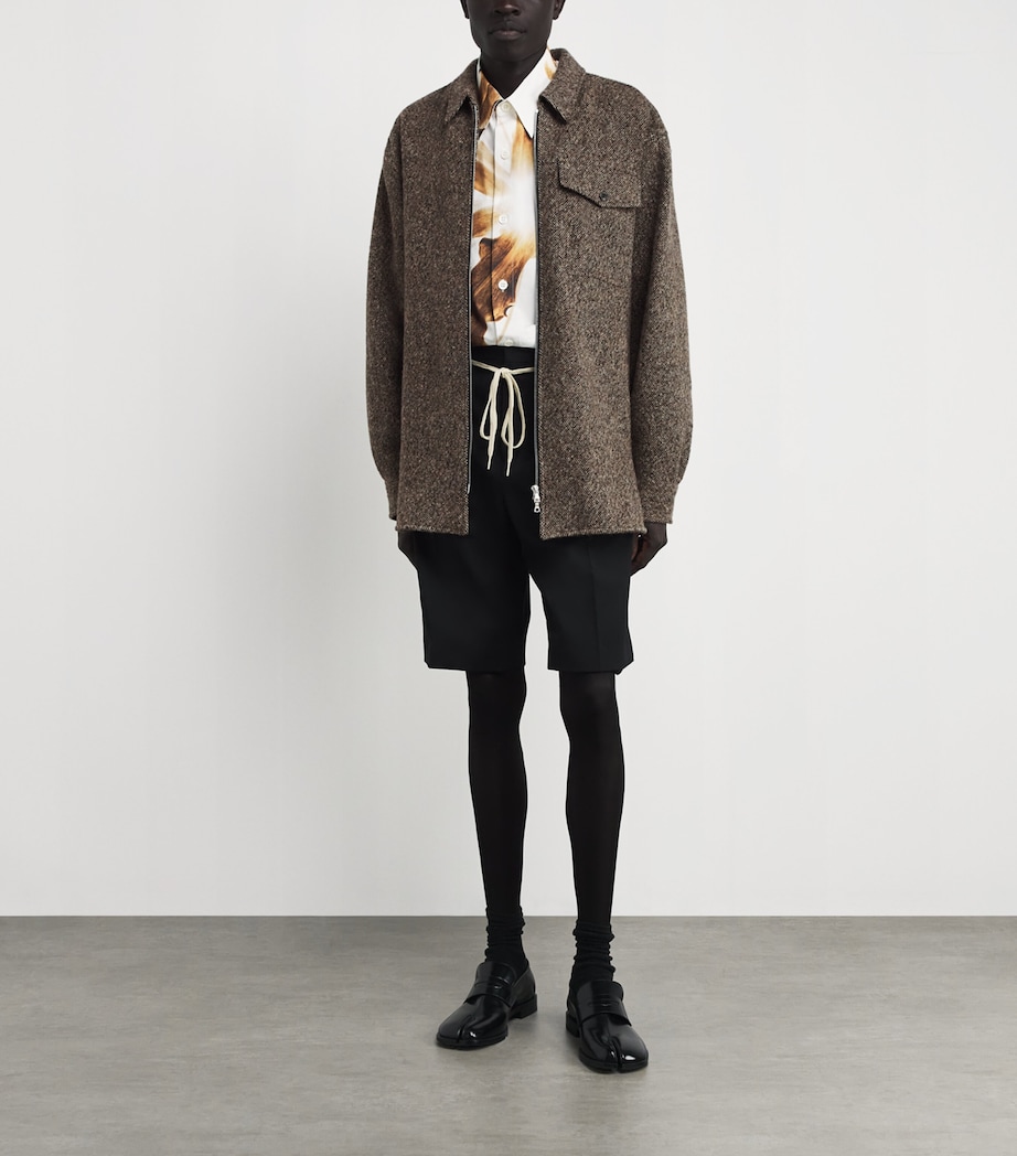 Wool-Blend Zip-Up Overshirt RUST Image 2