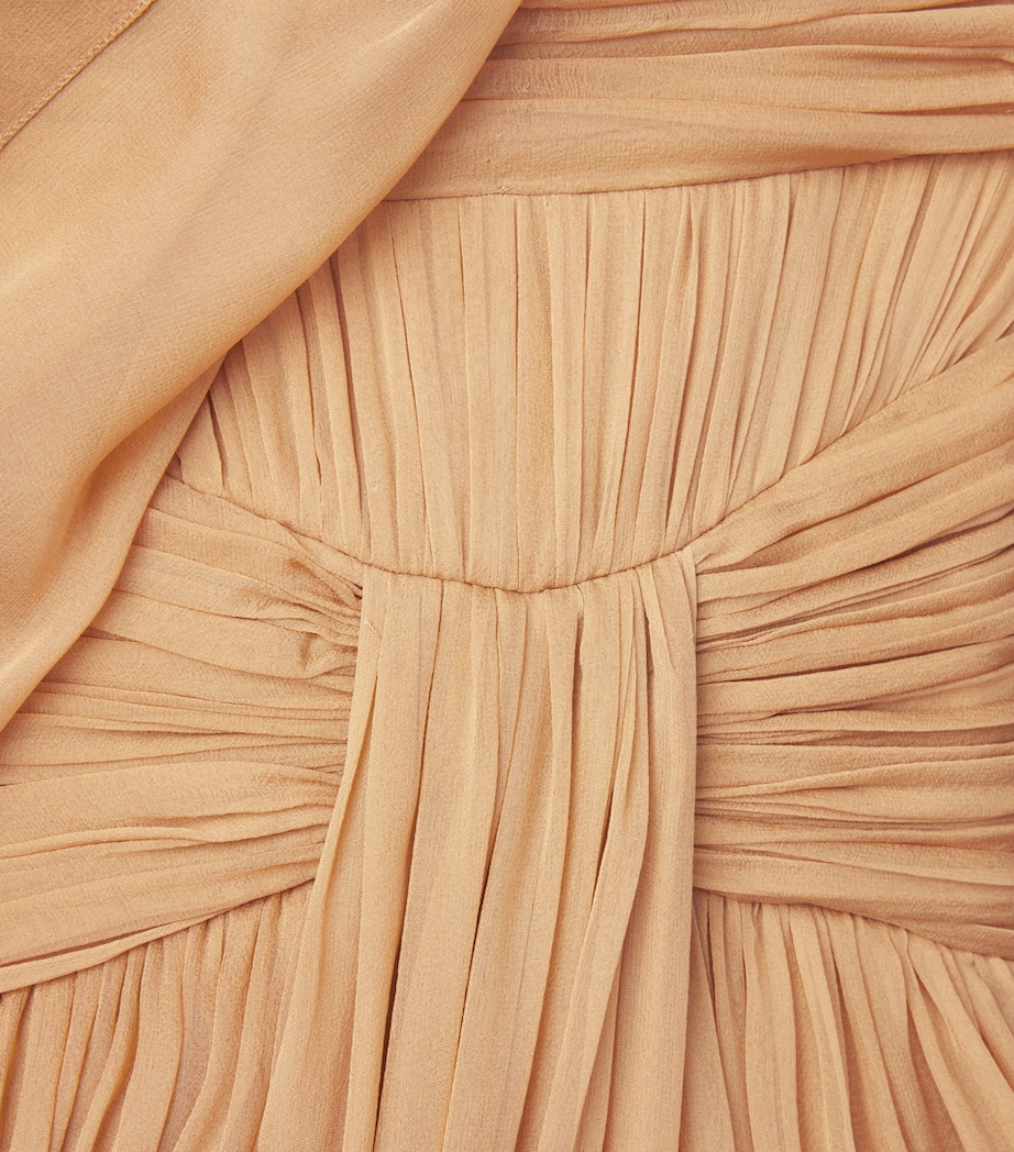 Zuhair Murad Womens Silk Chiffon Cape Gown Almond Image 6