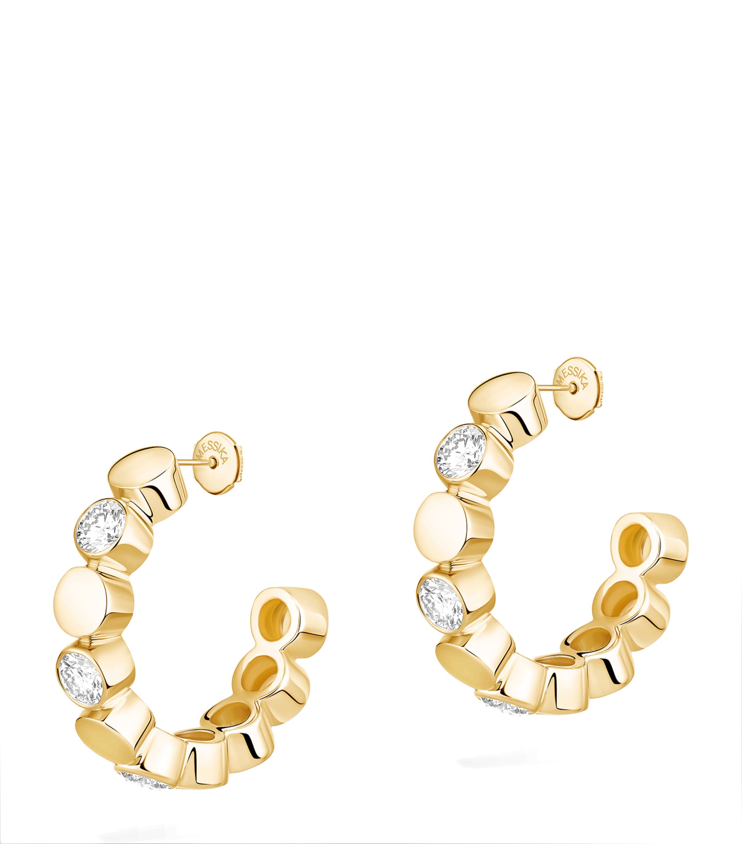 Messika D-Vibes Mini Diamond and Yellow Gold Hoop Earrings (0.32ct) Yellow Gold Image 1