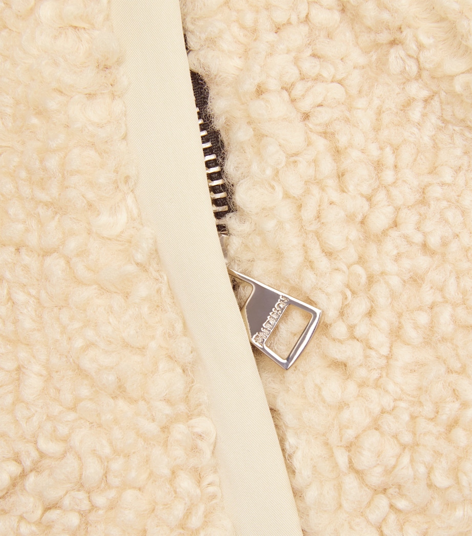 JW Anderson Mens Bouclé Panelled Bomber Jacket Beige Image 5