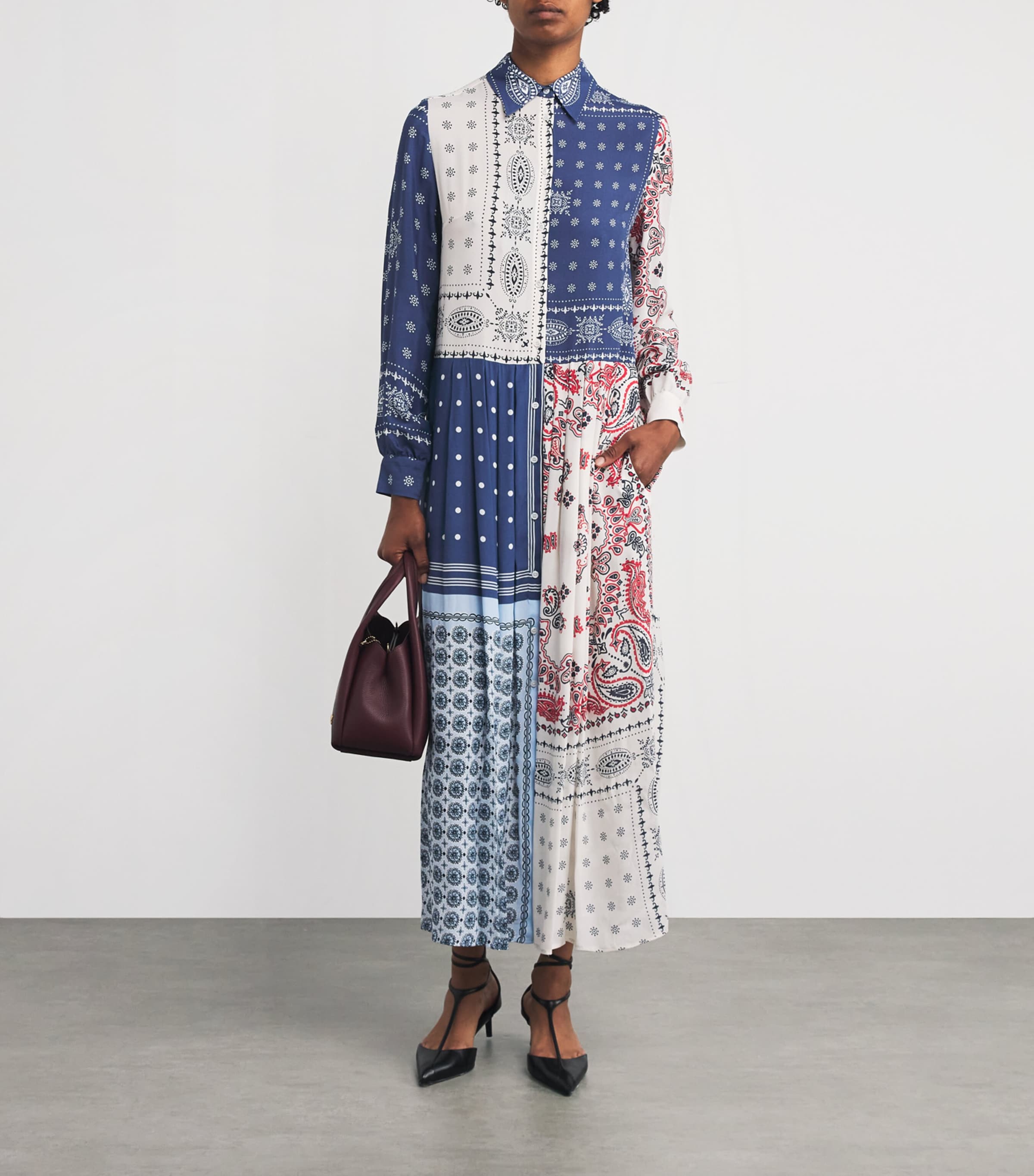 【送料&関税込】Max Mara Patchwork Dress Weekend Max Mara Patchwork Print Midi Dress | Harrods US