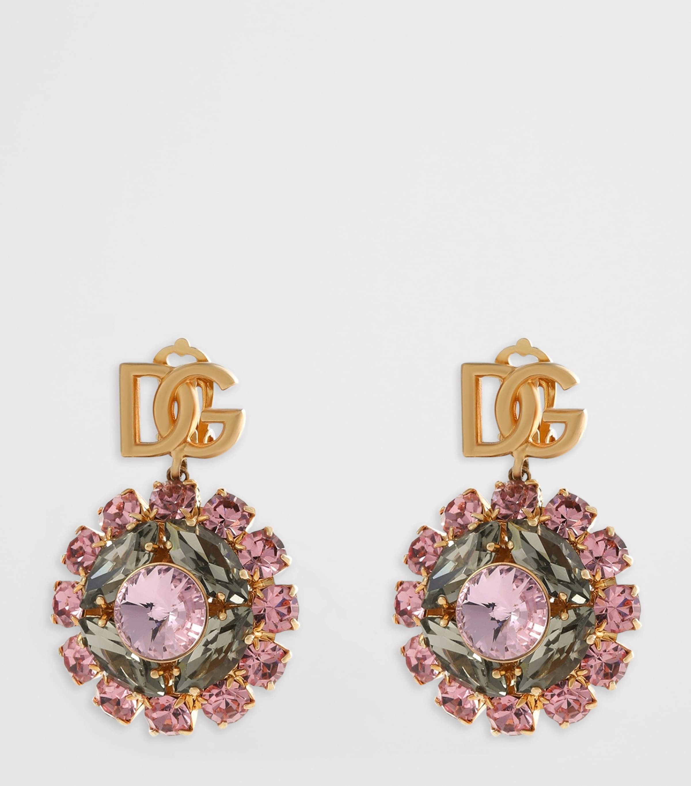 Dolce&Gabbana Crystal DG Logo Clip-On Earrings Mult Image 2