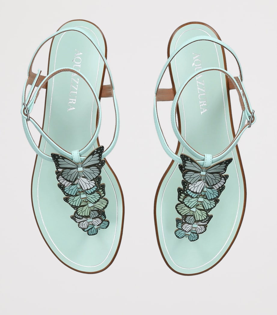 Aquazzura Papillon Flat Sandals Pale Blue Image 3