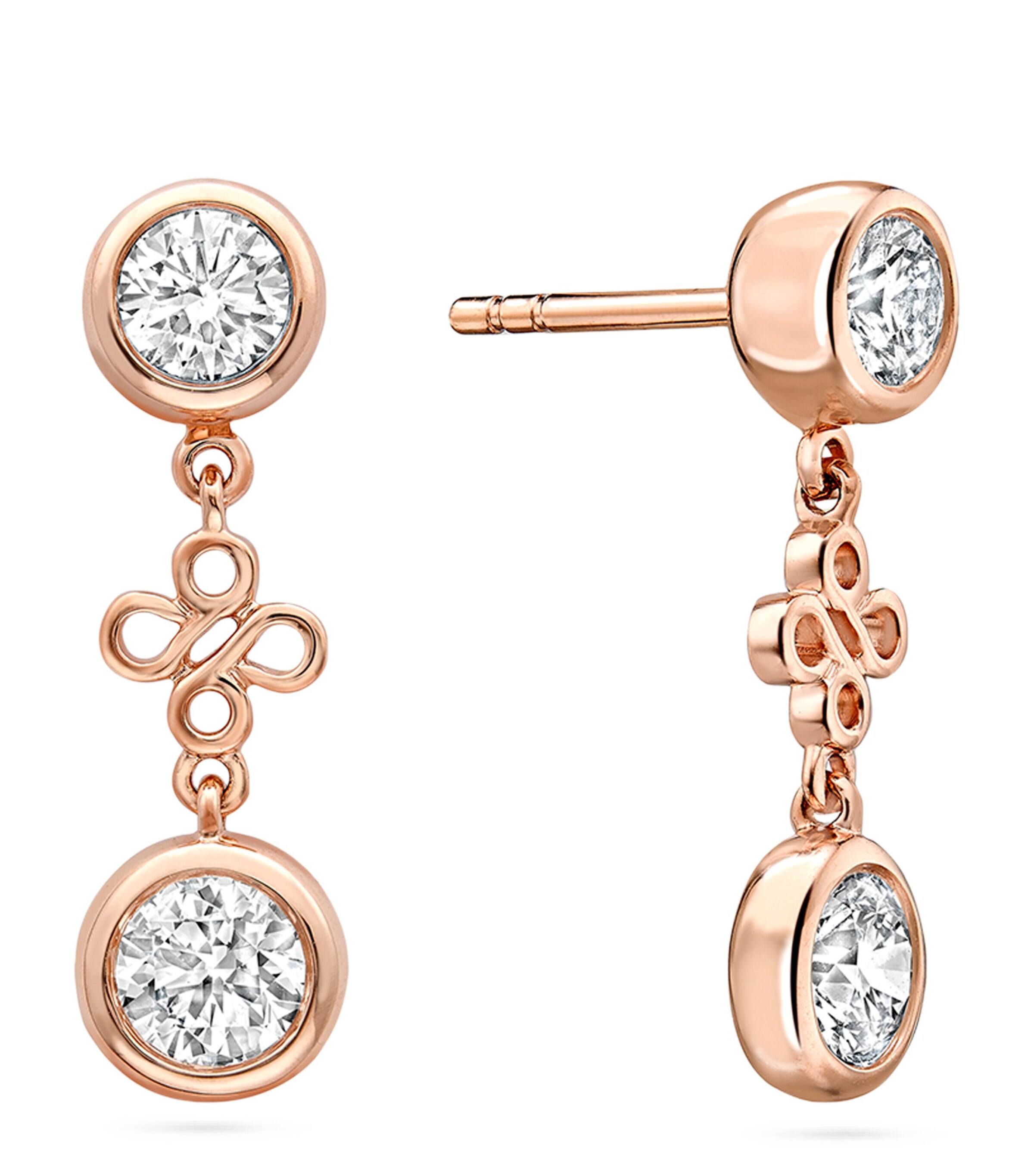 Rose Gold and Diamond Beach Earrings ROSE GOLD Image 2
