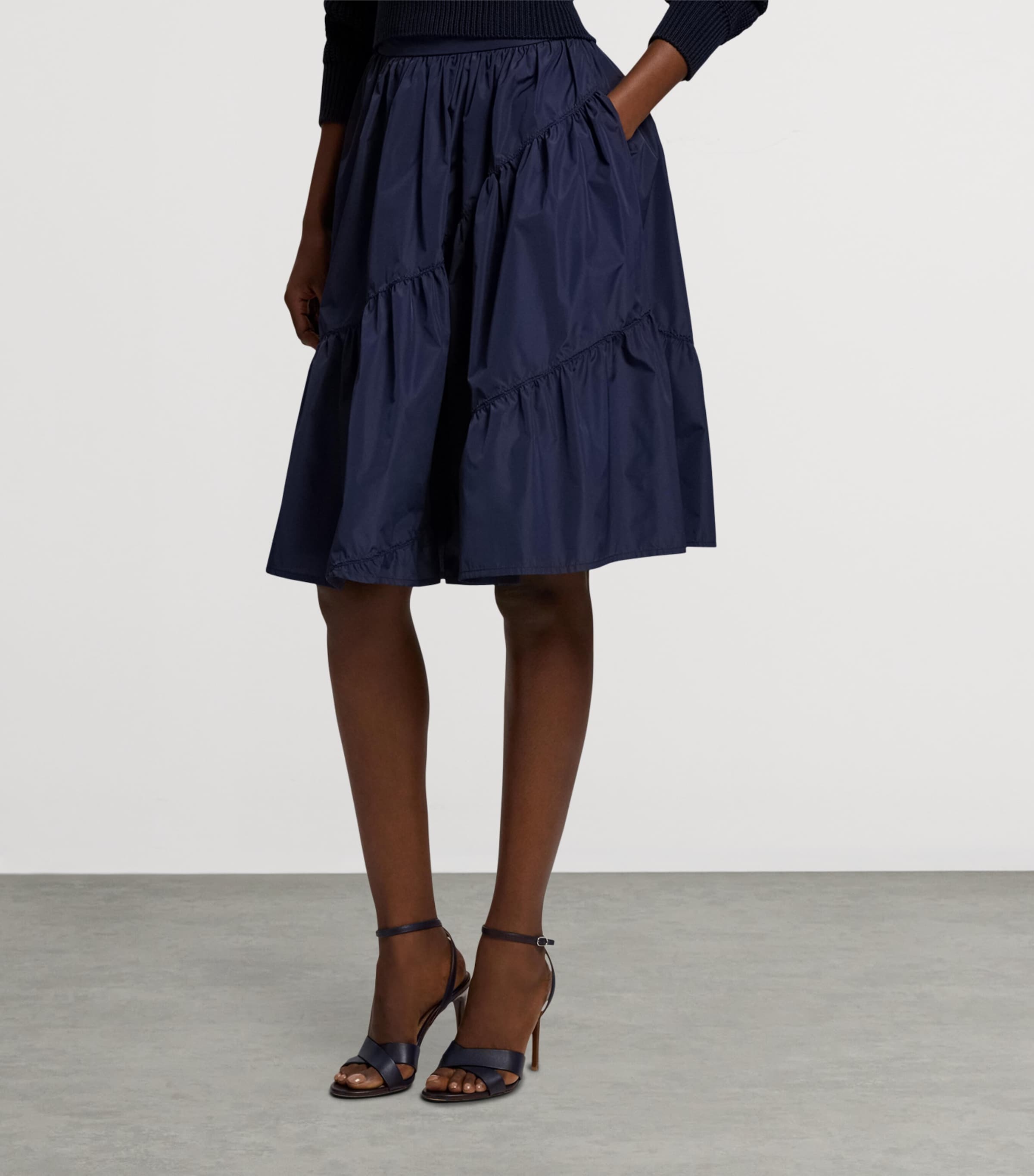 Taffeta Kyle Midi Skirt NAVY-410 Image 7