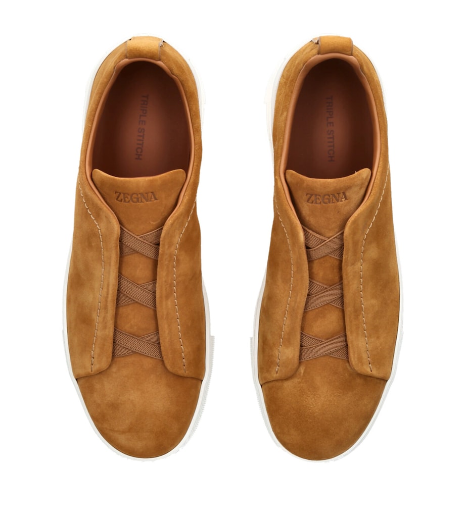 Suede Triple Stitch Sneakers CAMEL Image 4