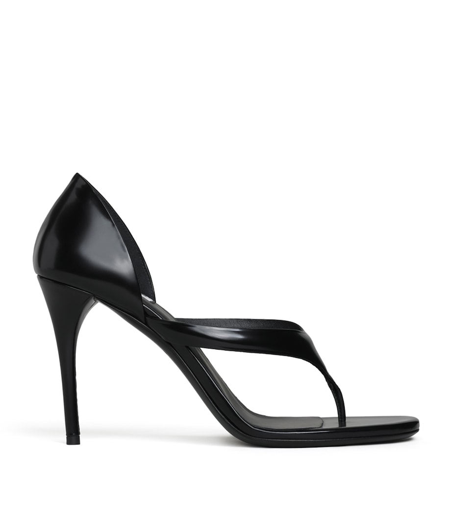 Alaïa Leather Infradito Heeled Sandals 90 Black Image 1