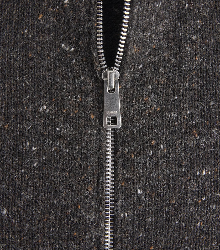Samsøe Samsøe Mens Wool-Blend Sanate Zip-Up Cardigan Delicioso Image 6