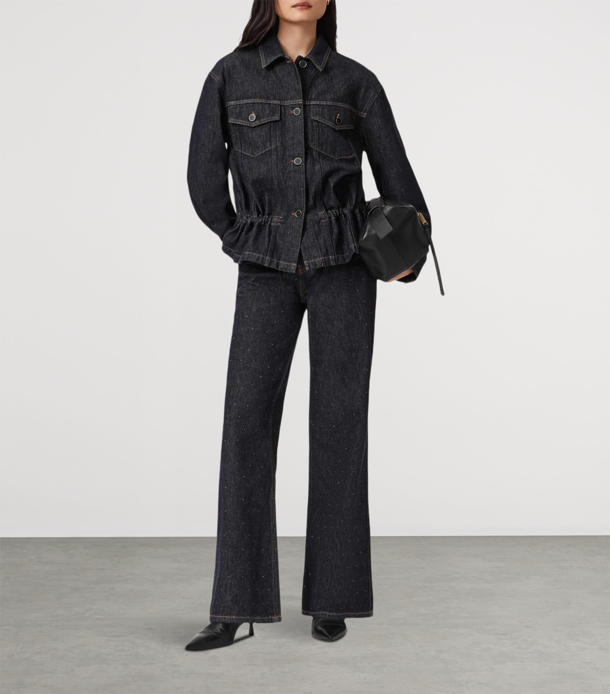 Ember Sparkle Mid-Rise Flared Jeans RAW INDIGO BLUE Image 3