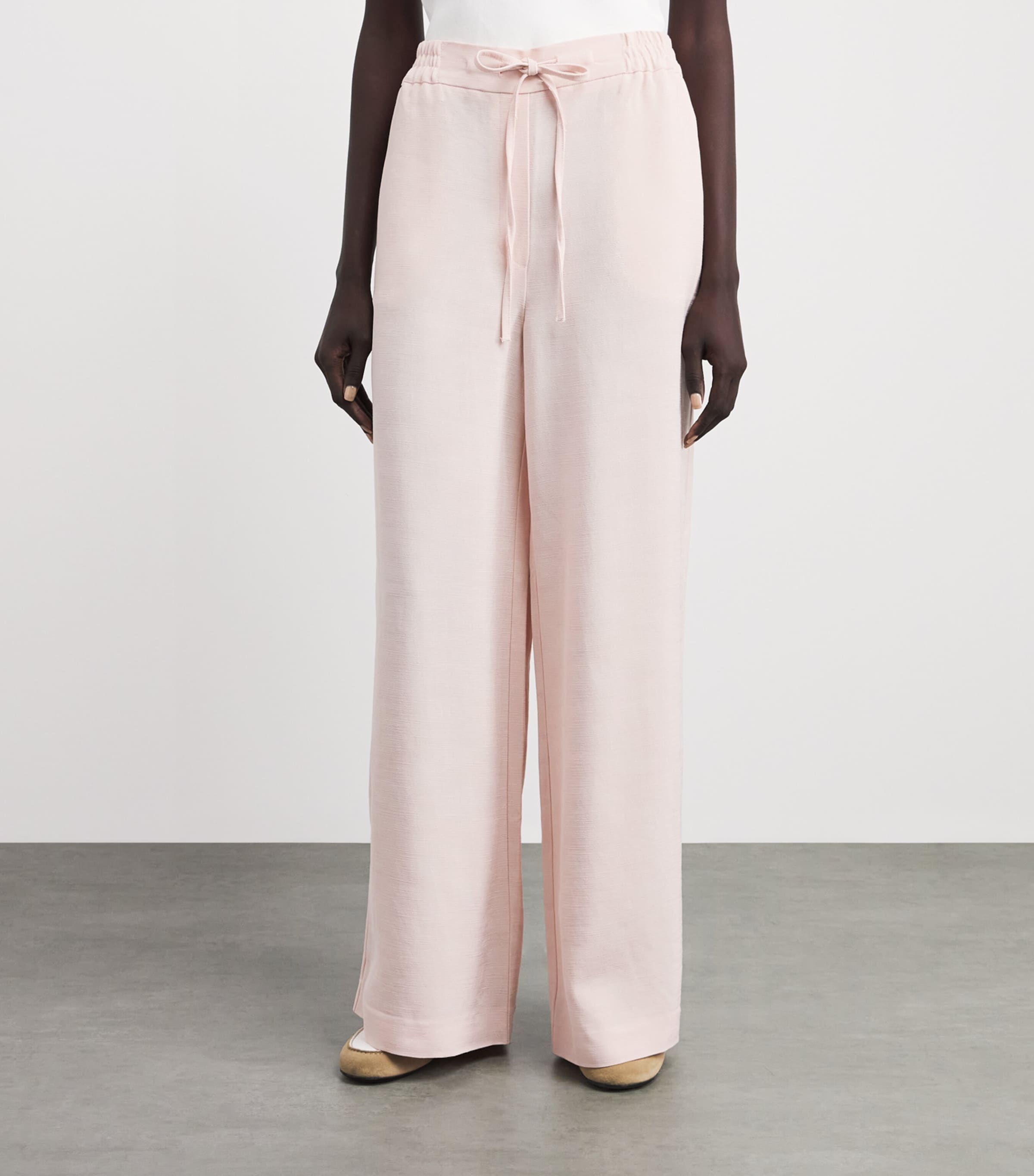 Claudie Pierlot Womens Wide-Leg Trousers Pale Pink Image 4