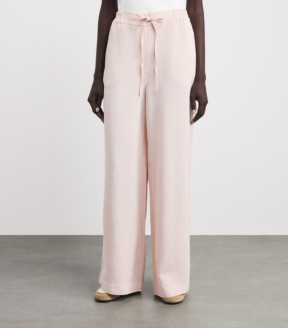 Claudie Pierlot Womens Wide-Leg Trousers Pale Pink Image 4