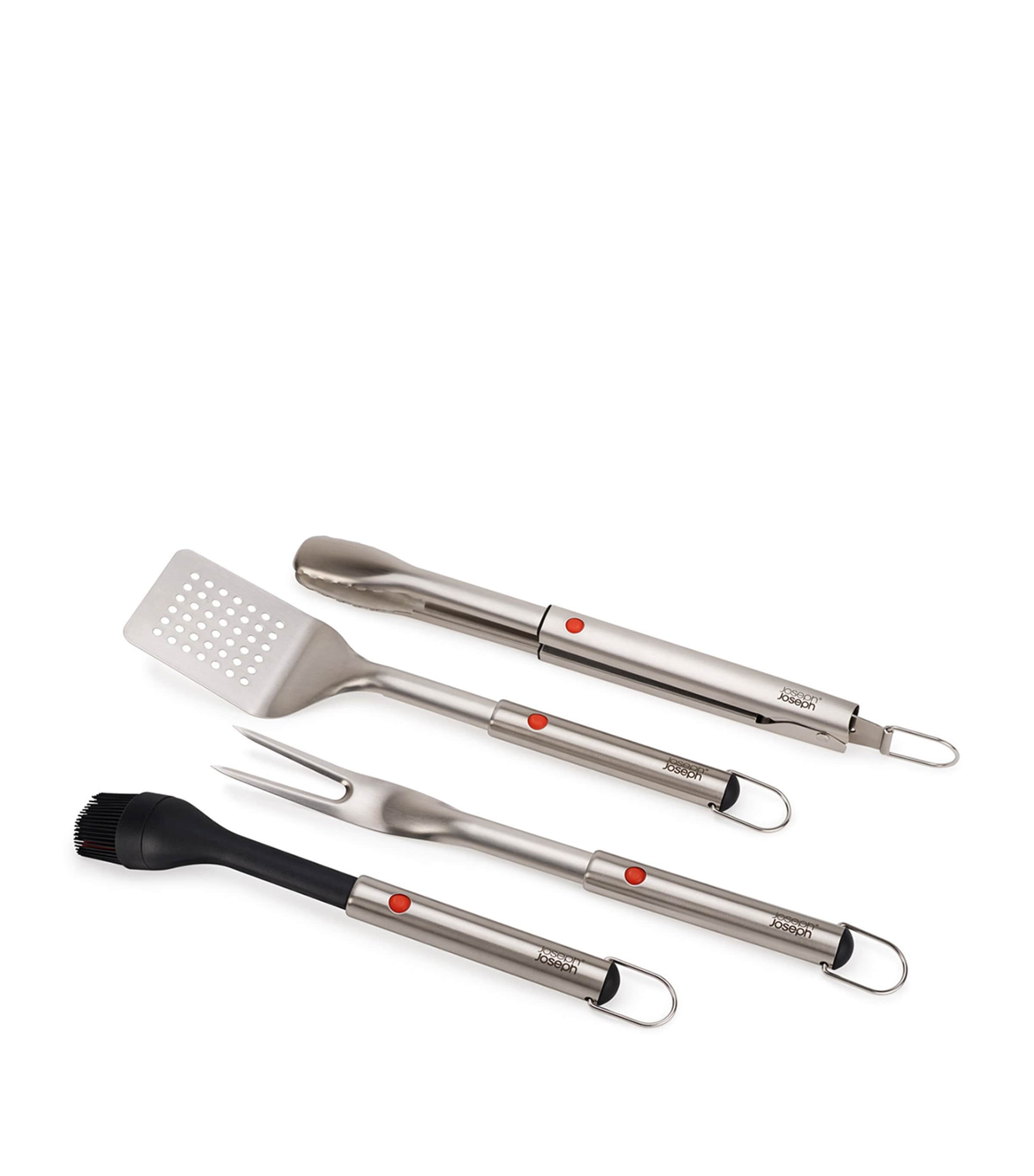 Joseph Joseph Stainless Steel 4-piece Grillout Bbq Utensils Set And Case In Metallic