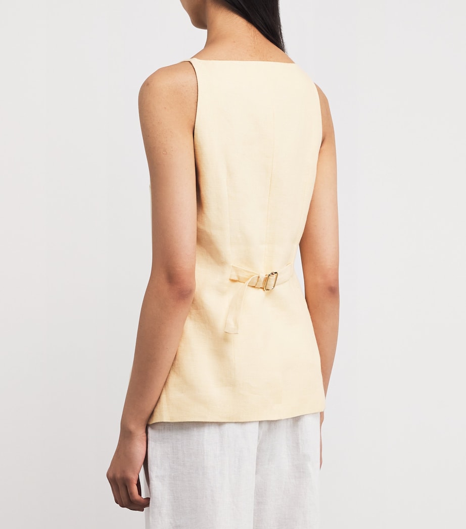 Linen Nancy Waistcoat DUSTY CITRON Image 4