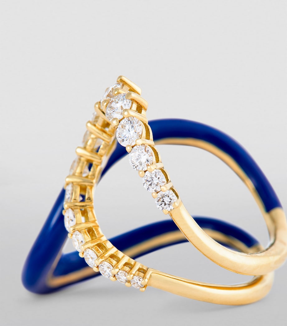 Yellow Gold, Diamond and Enamel Aria Ring YELLOW GOLD Image 5