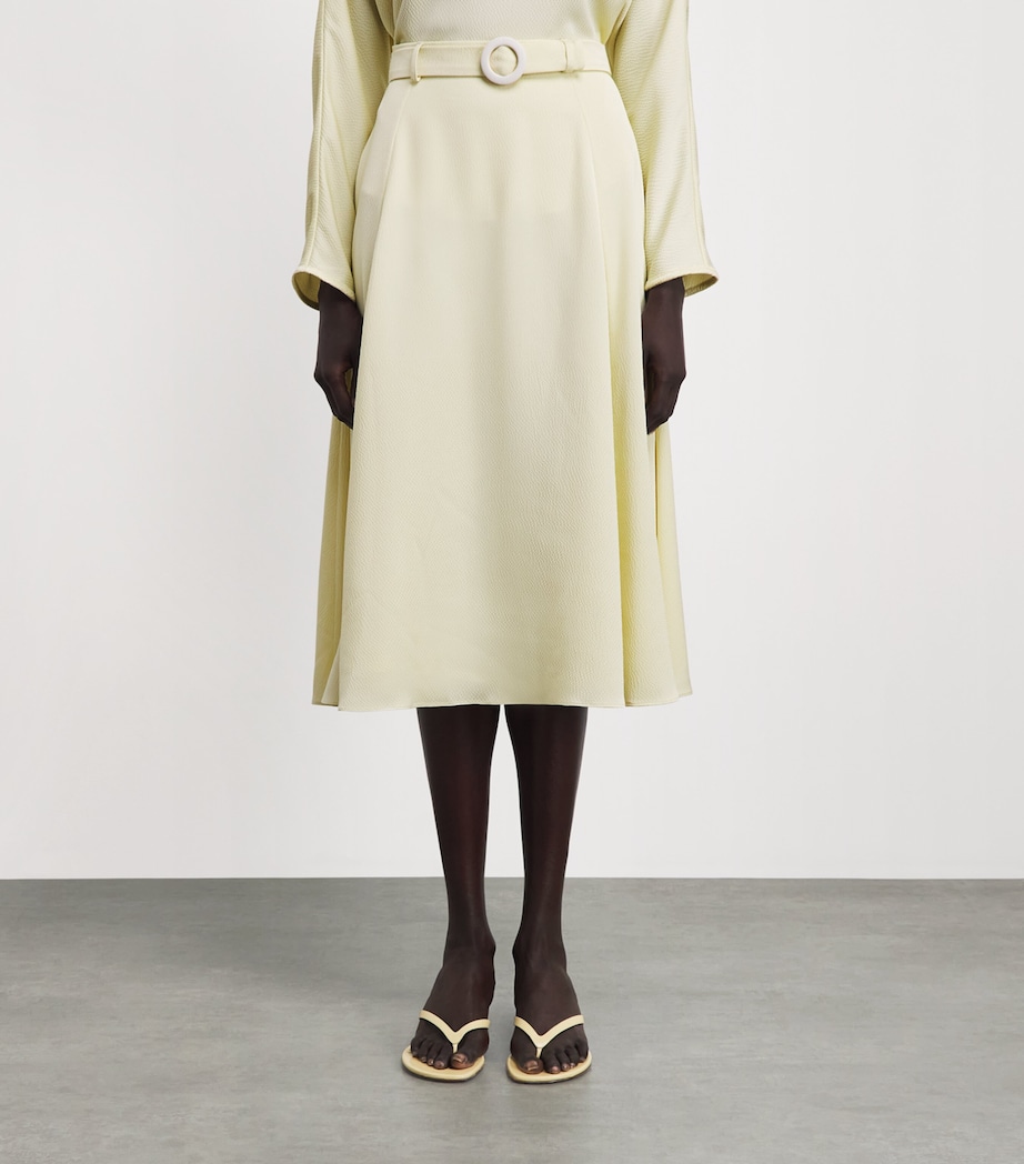 Edeline Lee Womens Textured A-Line Midi Skirt Lem/lemon Image 4