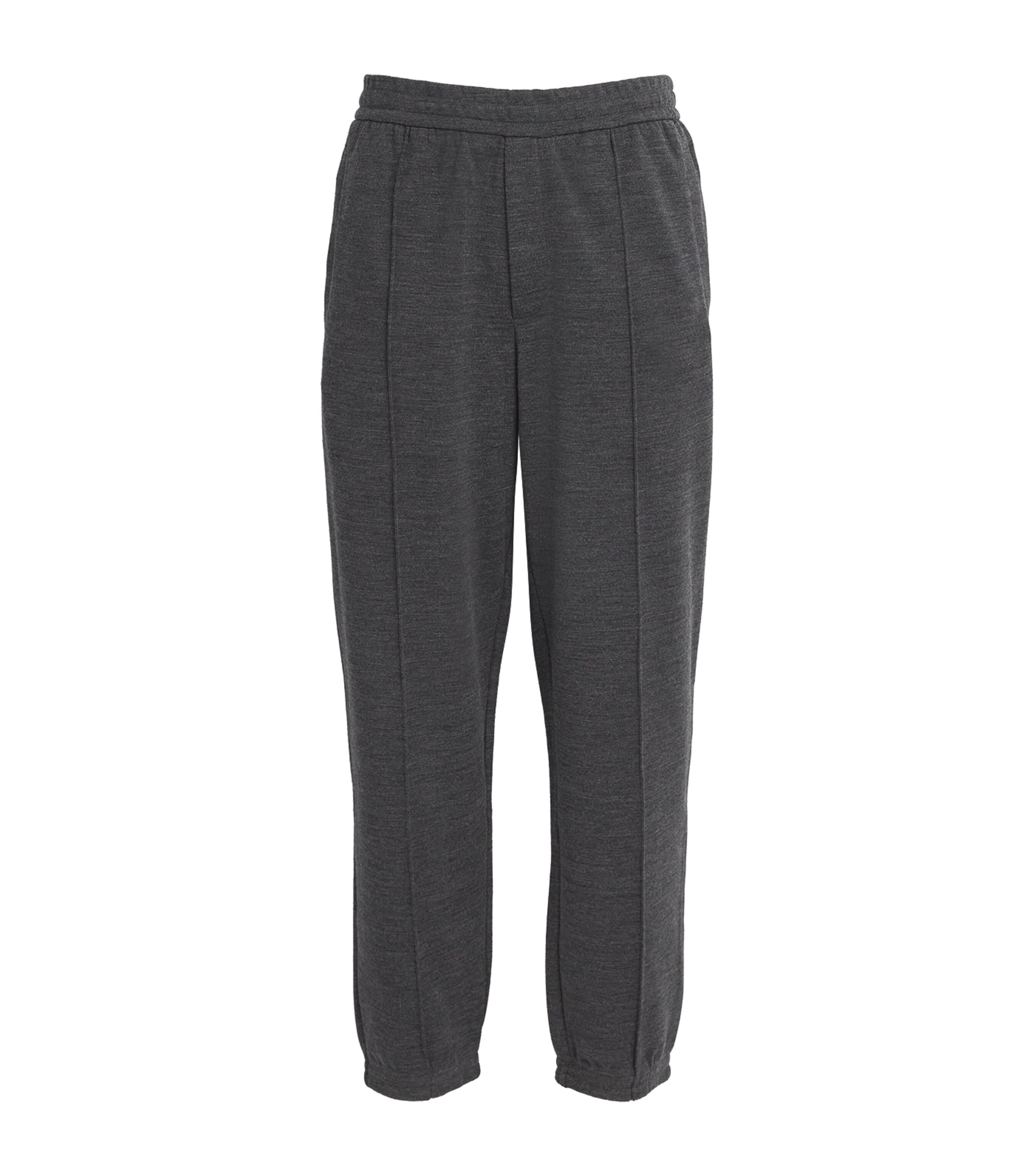 Emporio Armani Wool-blend Straight Sweatpants In Grey