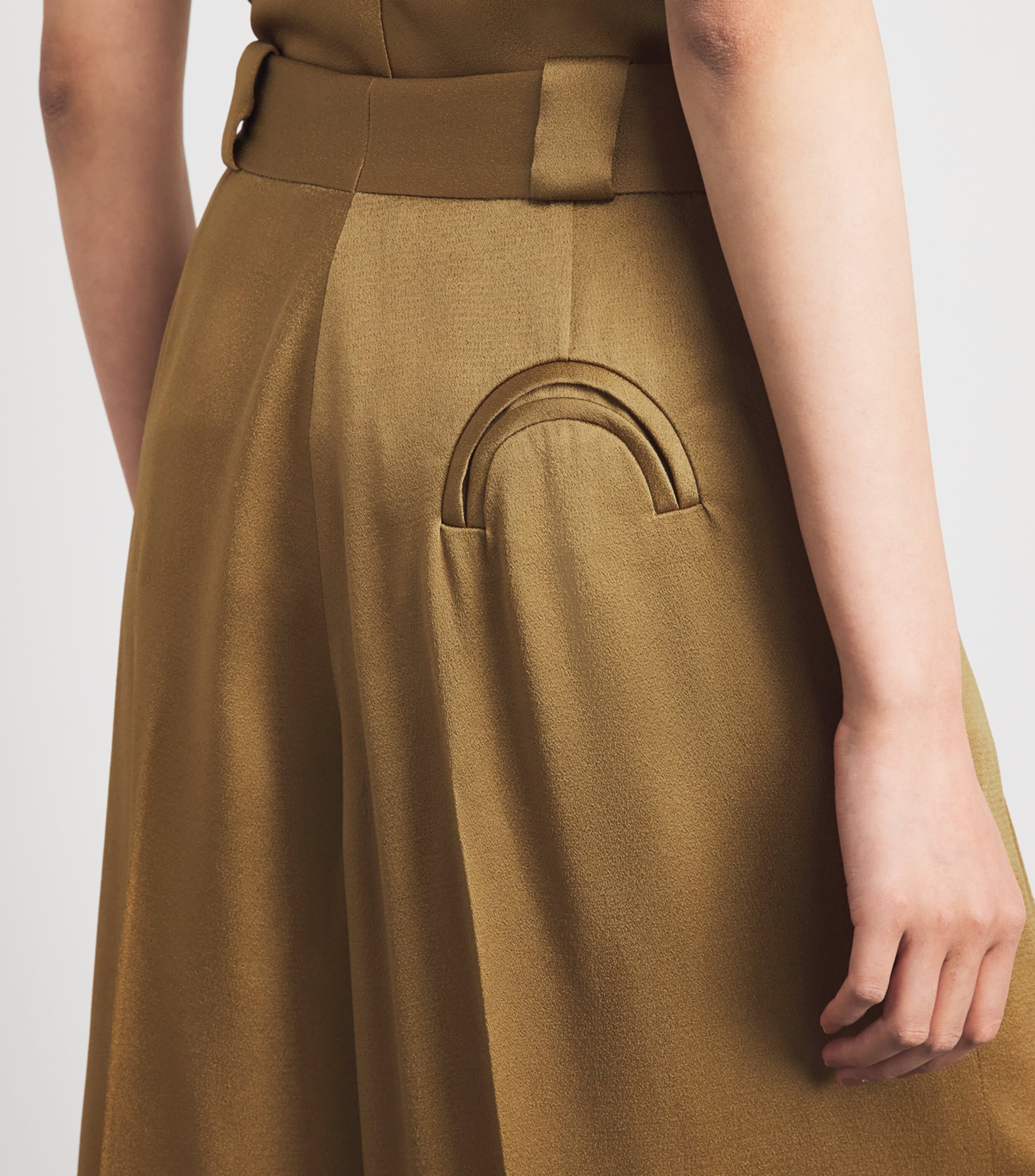 Blazé Milano Womens Satin Husi Palazzo Trousers Dijon Image 3