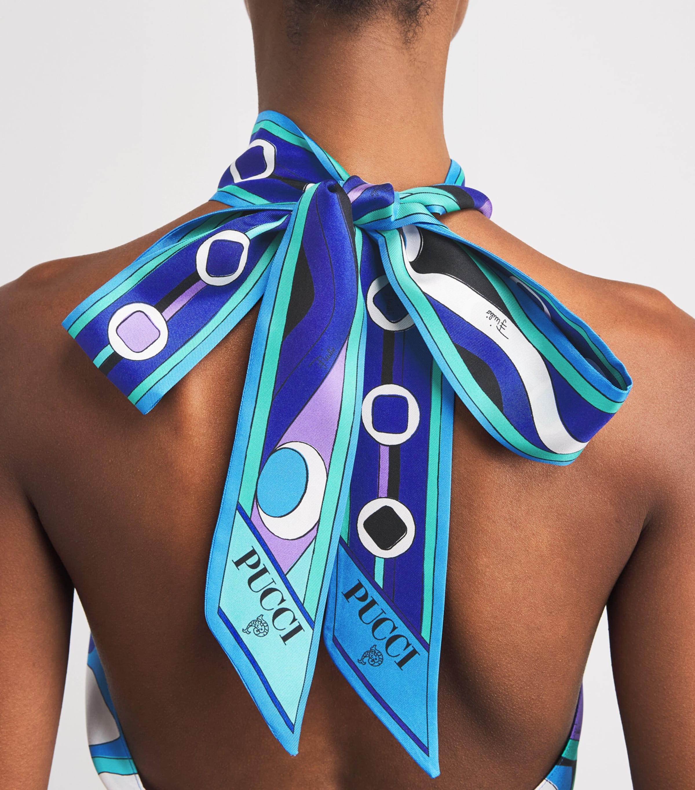 PUCCI Womens Silk Halterneck Scarf Top Image 3