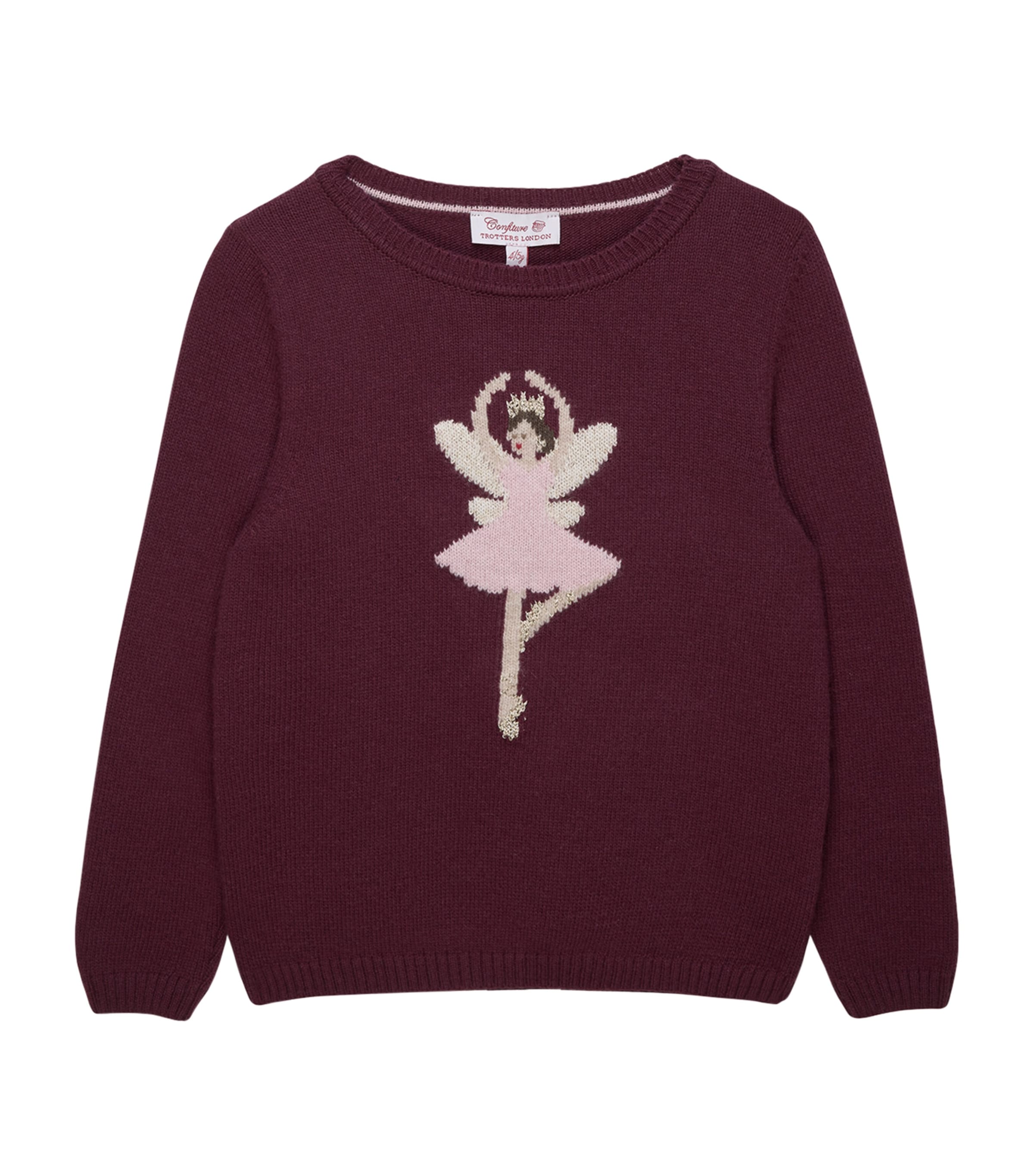 Trotters Wool-Blend Fairy Sweater (2-5 Years) Claret Image 1