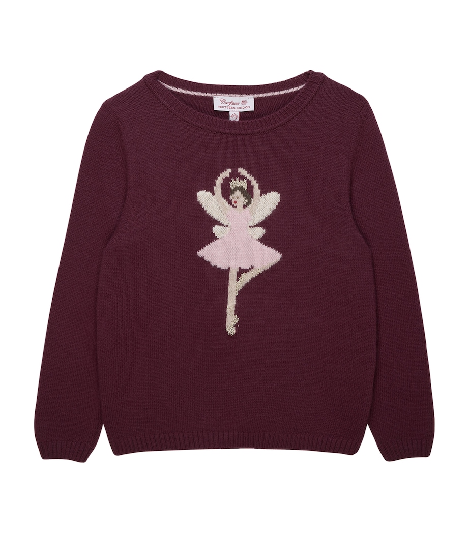 Trotters Wool-Blend Fairy Sweater (2-5 Years) Claret Image 1