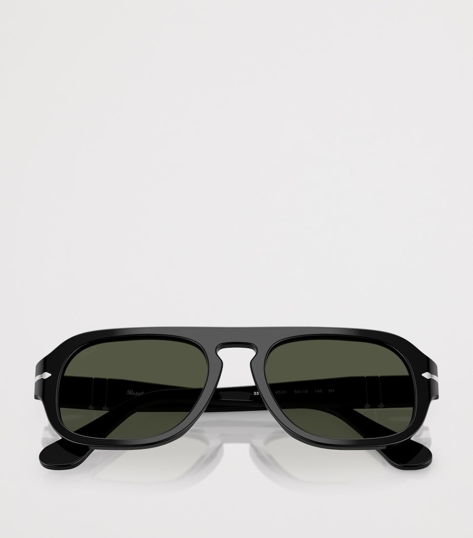 Persol Square Pilot Sunglasses Black Image 5