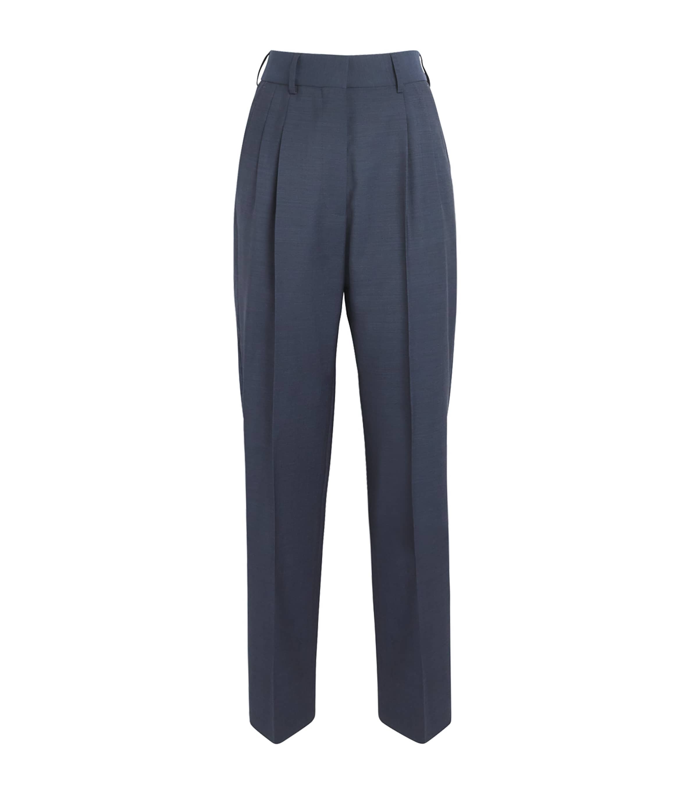 Blazé Milano Virgin Wool-mohair Fox Tailored Trousers In Navy
