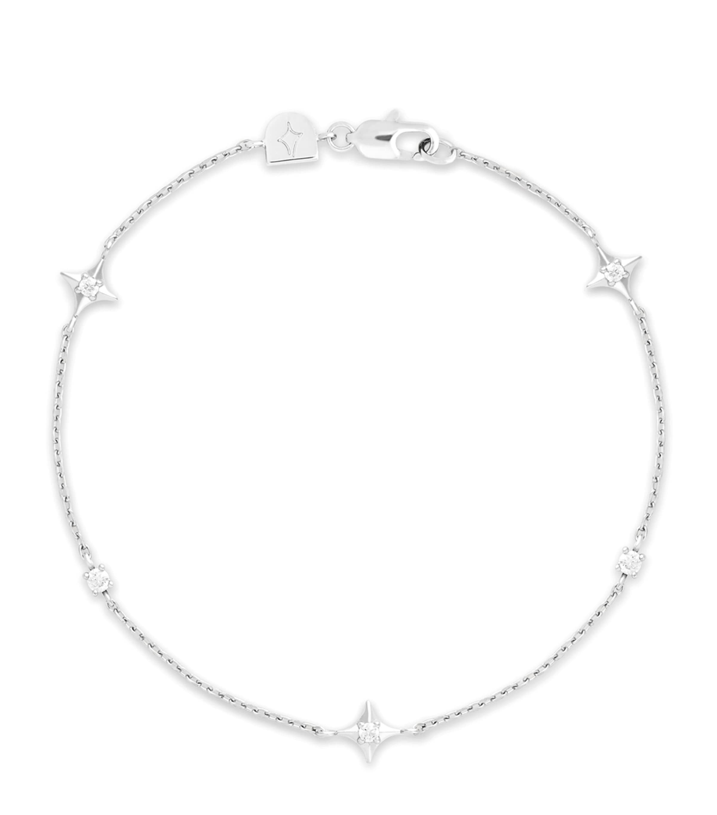 Shop Astrid & Miyu Rhodium-plated Cosmic Star Bracelet In Silver